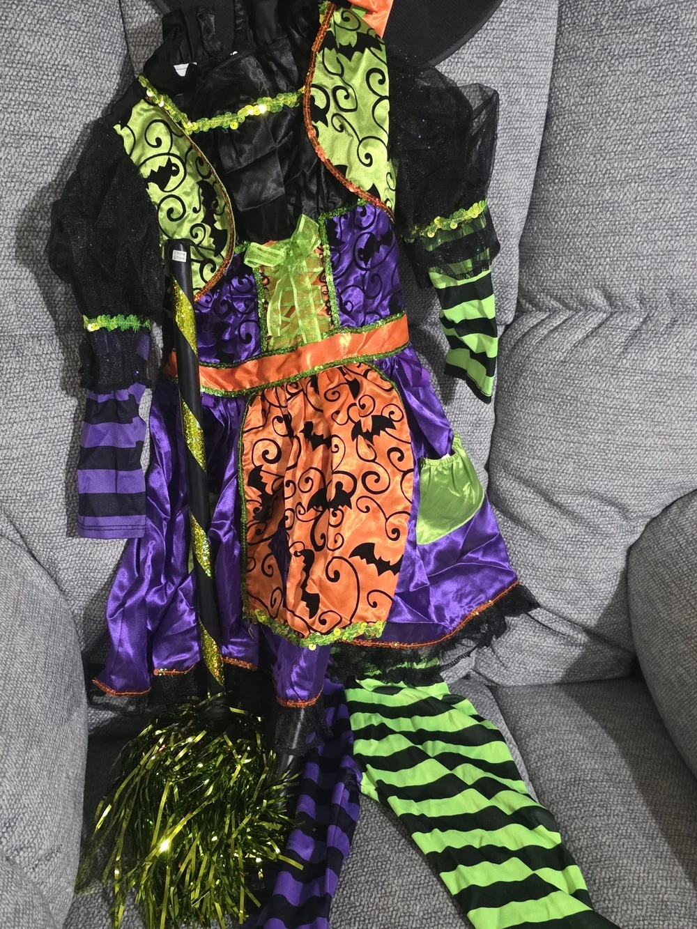 Like New Teetot Patchwork Witch Deluxe Halloween Costume Dress Girls Size 5-6